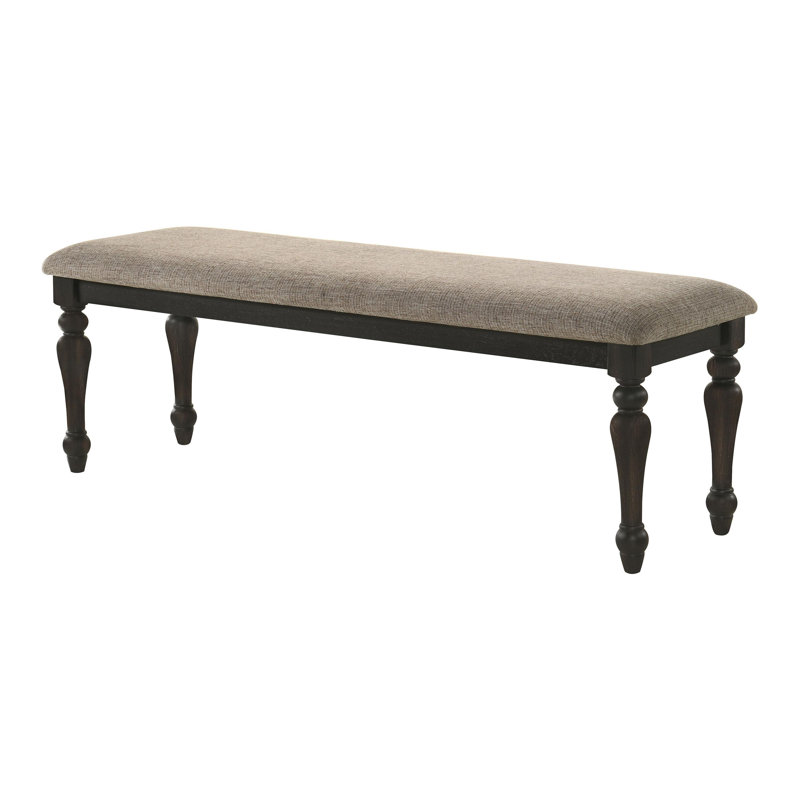 Canora Grey Fabric Upholstered Dining Bench Stone and Charcoal | Wayfair